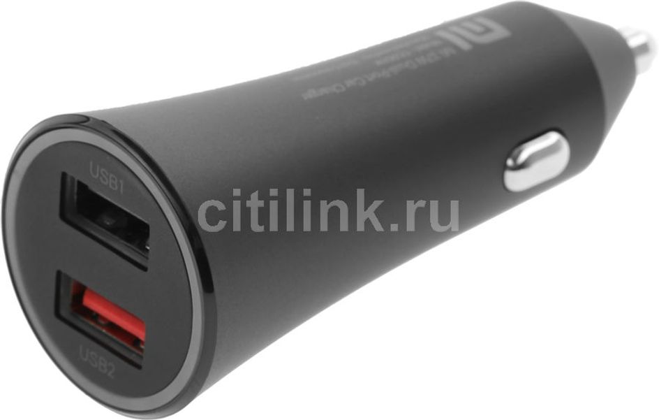 Автомобильное зарядное устройство Xiaomi Mi 37W Dual-Port Car Charger,  2xUSB-A,  37Вт, 3A, черный [gds4147gl]