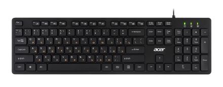 Клавиатура Acer OKW122, проводная, USB, мембранная, черный [zl.kbdee.00c]