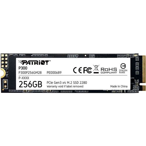 256ГБ SSD накопитель Patriot P300 P300P256GM28 M.2 2280, PCIe 3.0 x4, NVMe, M.2