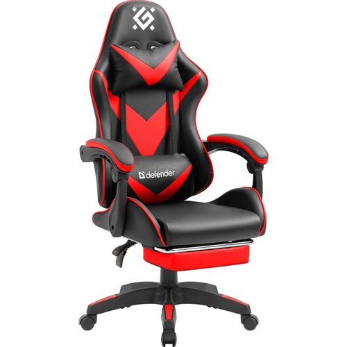 Кресло игровое Defender Minion, экокожа, до 120кг, черный/красный