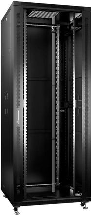 Шкаф серверный CABEUS SH-05C-42U80/100-BK напольный, стеклянная передняя дверь, 42U, 800x2055x1000 мм