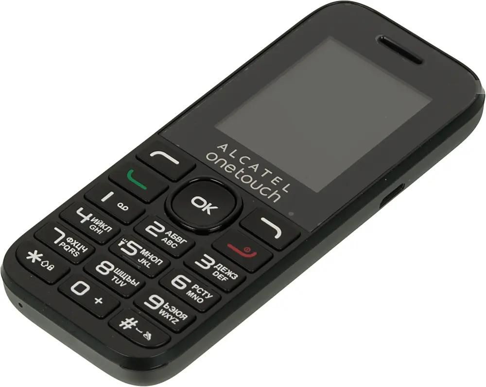 Характеристики Сотовый телефон Alcatel OneTouch 1020D, черный (440621)  смотреть в СИТИЛИНК