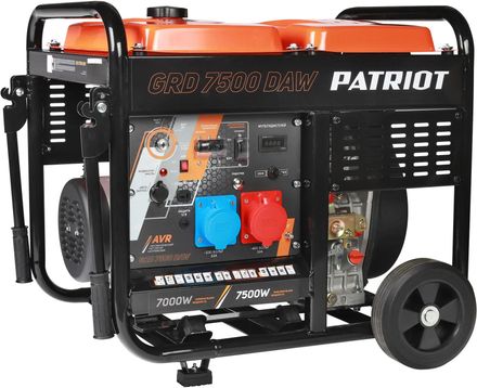 Дизельный генератор Patriot GRD 7500DAW, 380/220/12 В, 7.5кВт, с автозапуском, на колёсах с АКБ [472732275]