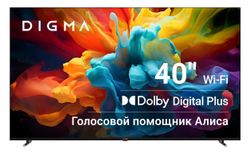 40" Телевизор Digma DM-LED40SBB33 FULL HD, СМАРТ ТВ, YaOS, черный