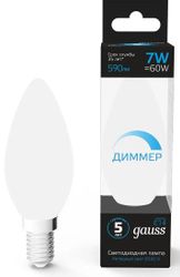 Лампа LED GAUSS E14, свеча, 7Вт, одна шт.