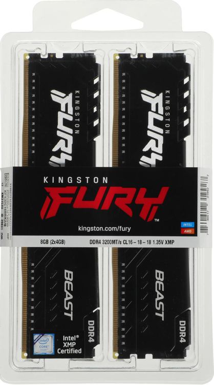 Оперативная память Kingston Fury Beast Black KF432C16BBK2/8 DDR4