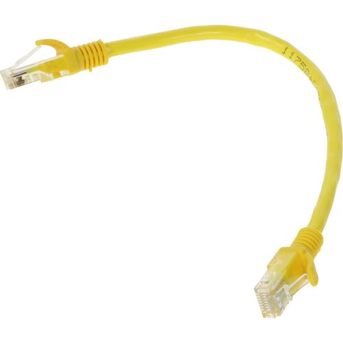Патч-корд CABLEXPERT PP6U-0.25M/Y литой (molded), UTP, кат.6, 0.25м, 4 пары, 24AWG, алюминий омедненный, многожильный, желтый