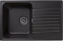 Кухонная мойка GRANFEST Quarz GF-Z78, кварц, 47.6см х 73.6см, черный ...