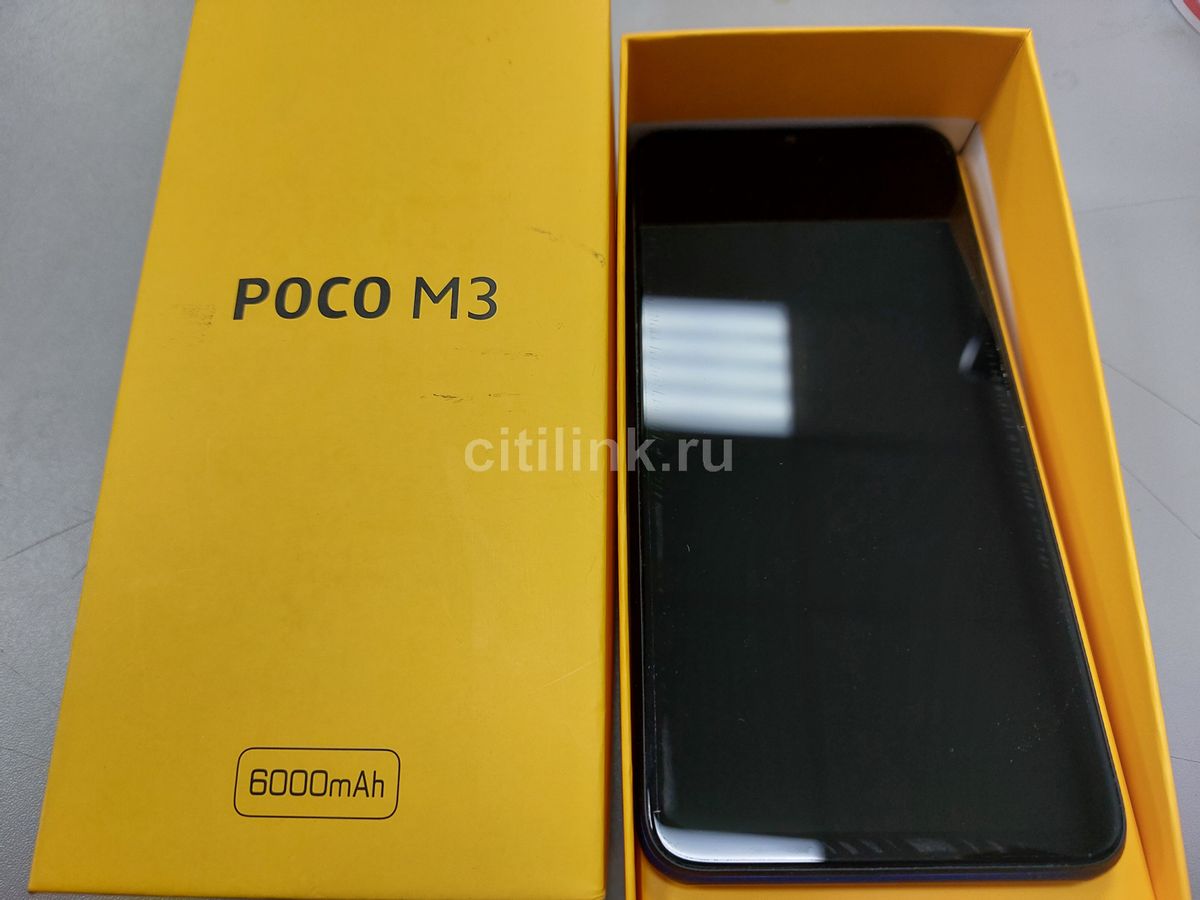 Смартфон Xiaomi Poco M3 128Gb, синий(восстановленный) – купить в Ситилинк |  M00210356