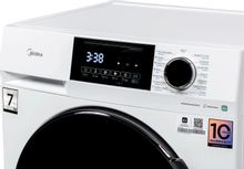 Стиральная машина узкая Midea MFC3712BSW40/W, с паром, инверторная