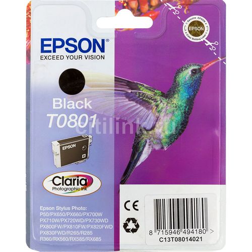 Картридж Epson T0801, черный / C13T08014011