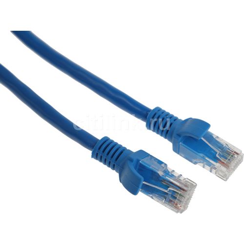 Патч-корд CABLEXPERT PP6U-0.25M/B литой (molded), UTP, кат.6, 0.25м, 4 пары, 24AWG, алюминий омедненный, многожильный, синий