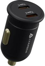 Изображение товара Автомобильное зарядное устройство LYAMBDA LS 2xUSB-C 35Вт быстрое зарядное в автомобиль черное