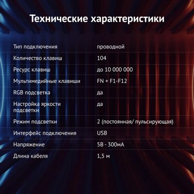 Клавиатура Oklick 710G BLACK DEATH, USB, черный оранжевый [476393 ...