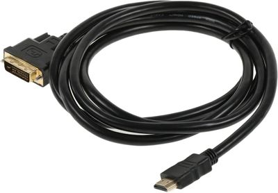 Кабель DVI  HDMI (m) (прямой) -  DVI-D (m) (прямой),  2м,  черный