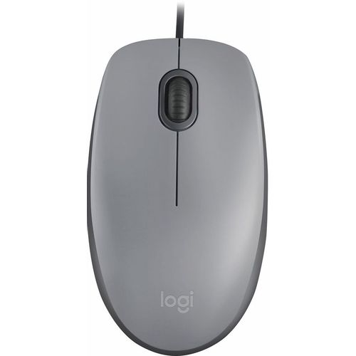 Мышь проводная Logitech M110 Silent, оптическая, USB, 1000dpi, серый и темно-серый [910-006760]