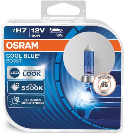 Лампа автомобильная галогенная Osram 62210CBB-HCB, H7, 12В, 80Вт, 5000К, 2шт