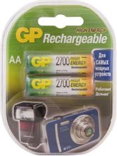 Изображение товара AA Аккумуляторная батарейка GP 270AAHC,  2 шт. 2700мAч