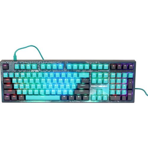Клавиатура RASKAT KM002, проводная, USB, механическая, зеленый/черный [km002-uv-green]