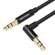 Изображение товара Кабель аудио VENTION Jack 3.5 (m) -  Jack 3.5 (m)  (Г-образный),  0.5м, GOLD,  черный [bakbd-t]