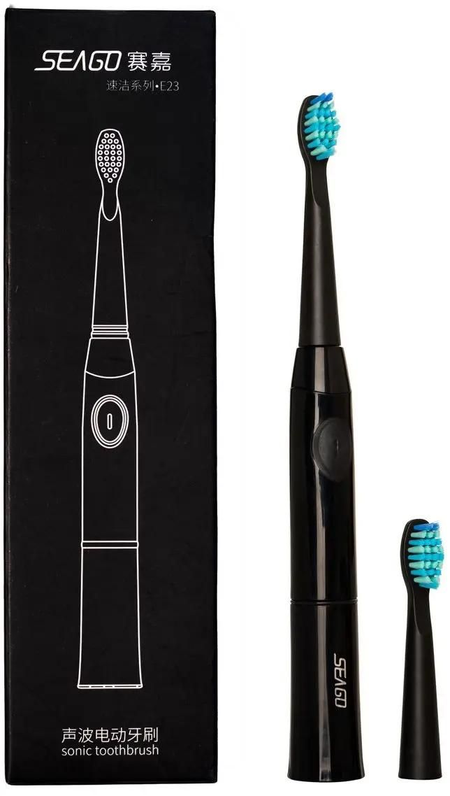 Электрическая зубная щетка SEAGO SG-503 насадки для щётки: 2шт, цвет:черный  [sg-503-black] – купить в Ситилинк | 1469235