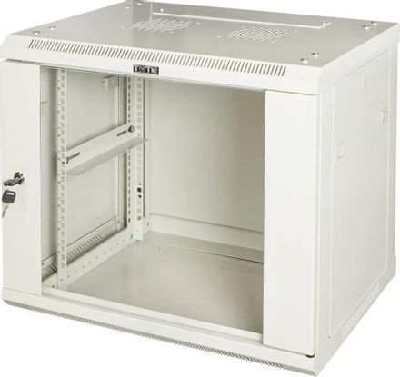 Шкаф коммутационный LanMaster PRO TWT-CBWPG-12U-6X4-GY настенный, стеклянная передняя дверь, 12U, 600x635x450 мм