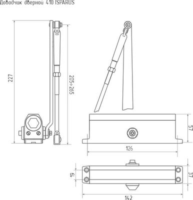 Доводчик двери НОРА-М Isparus 410, серебристый [17199] – купить в ...