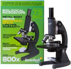 Микроскоп LEVENHUK 7S NG, световой/оптический/биологический, 40-800x, на 3 объектива