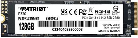 128ГБ SSD накопитель Patriot P320 P320P128GM28 M.2 2280, PCIe 3.0 x4, NVMe,  M.2