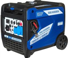 Изображение товара Бензиновый генератор ТСС SGG 6000ESi 6.5кВт 220/12 В на колесах с АКБ