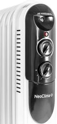 Масляный радиатор Neoclima NC 9309, с терморегулятором, 9 секций, 3 режима, белый