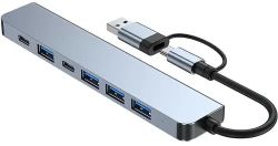 Хаб (разветвитель) PALMEXX PX/HUB-080, серый