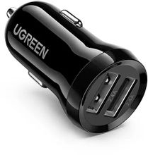 Изображение товара Автомобильное зарядное устройство UGREEN ED018 2xUSB-A 24Вт черное