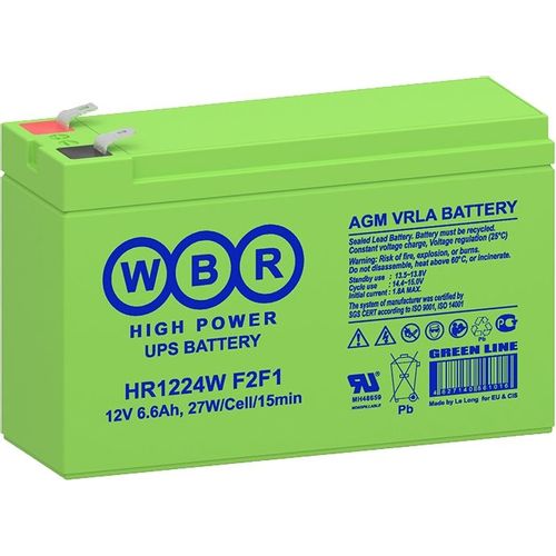 Аккумуляторная батарея WBR HR1224W F2F1 для ИБП, 12В, 6.6Ач [hr1224w f2f1 wbr]