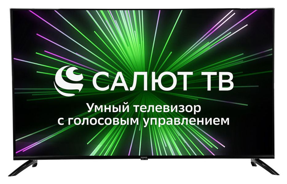55" Телевизор SunWind SUN-LED55XU11, 4K Ultra HD, черный, СМАРТ ТВ, Салют ТВ