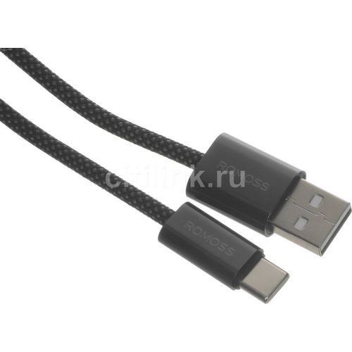 Кабель Romoss CB3038, USB Type-C (m) — USB (m), 1.2м, MFI, 3A, черный [6958377525951]
