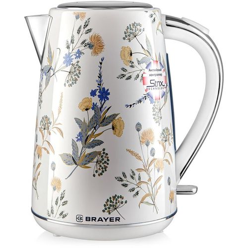 Чайник электрический BRAYER BR1083, 1.7л, нержавеющая сталь/пластик