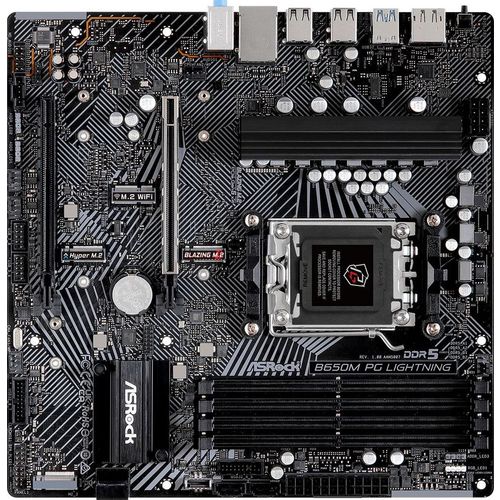 Материнская плата ASRock B650M PG Lightning, Socket AM5, AMD B650, mATX, Ret