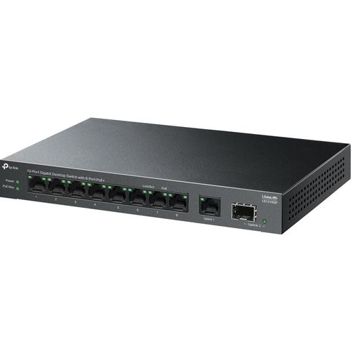 Коммутатор TP-LINK LS1210GP, неуправляемый, 9 RJ-45, 10/100/1000 Мбит/с