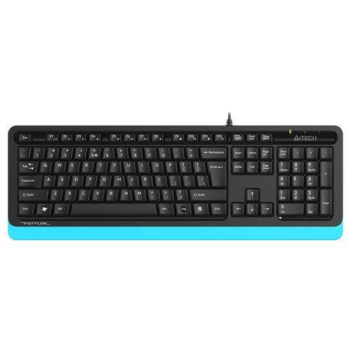 Клавиатура A4TECH Fstyler FKS10, проводная, USB, мембранная, черный/синий [fks10 blue]