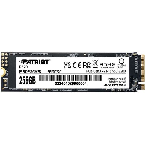 256ГБ SSD накопитель Patriot P320 P320P256GM28 M.2 2280, PCIe 3.0 x4, NVMe, M.2