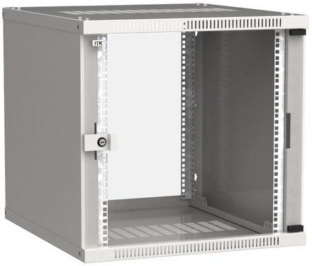 Шкаф коммутационный ITK Linea WE LWE3-09U66-GF настенный,  стеклянная передняя дверь,  9U,  600x450x600 мм