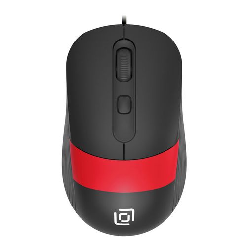 Мышь проводная Oklick 310M, оптическая, USB, 2400dpi, черный и красный [1869102]