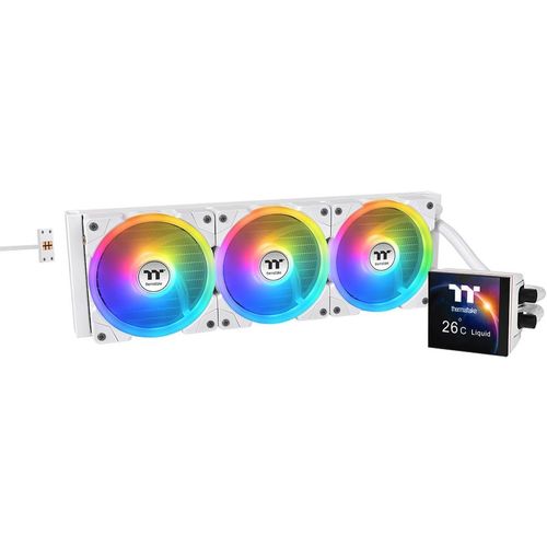 Система водяного охлаждения Thermaltake MAGFloe 360 Ultra Snow, LCD, 4-pin, ARGB, 120мм, белый, retail [cl-w433-pl12sw-a]