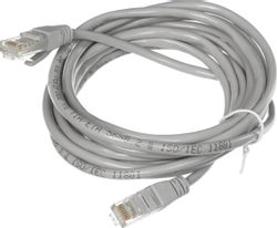Патч-корд EXEGATE UTP-RJ45-RJ45-5e-CU-3M-GY UTP, кат.5E, 3м, серый