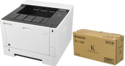 Принтер лазерный Kyocera Ecosys P2040DN + картридж, черно-белая печать ...