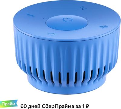 Умная колонка SBER Boom Mini SBDV-00095, 5Вт, с Салют, голубой  [sbdv-00095l] – купить в Ситилинк | 1899318
