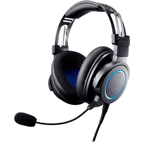 Гарнитура игровая Audio-Technica ATH-G1, для компьютера и игровых консолей, мониторные, проводные, черный / синий [80000808]