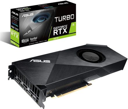 ASUS NVIDIA  GeForce RTX 2070 TURBO-RTX2070-8G 8ГБ GDDR6, Ret