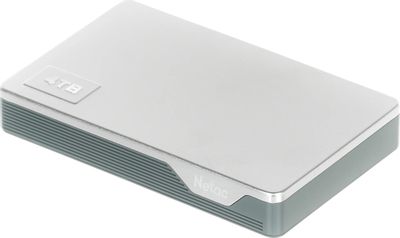 Внешний диск HDD  NETAC K338, 4ТБ, серебристый [nt05k338n-004t-30sl]
